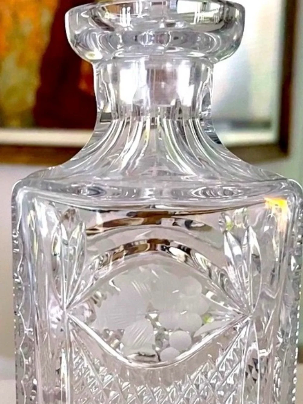 American Brilliant Period  Cut Glass Crystal Decanter -
